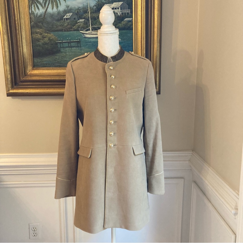 MANGO Camel Tan Velvet Military Jacket - Picture 11 of 11